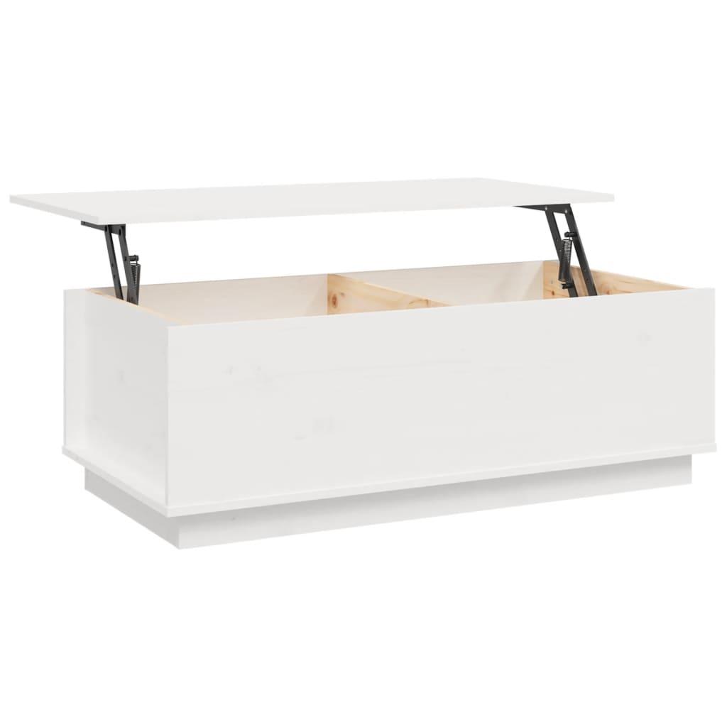 Sofabord 100x50x35 cm massivt fyrretræ hvid
