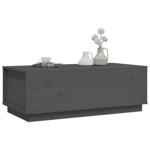Sofabord 100x50x35 cm massivt fyrretræ grå