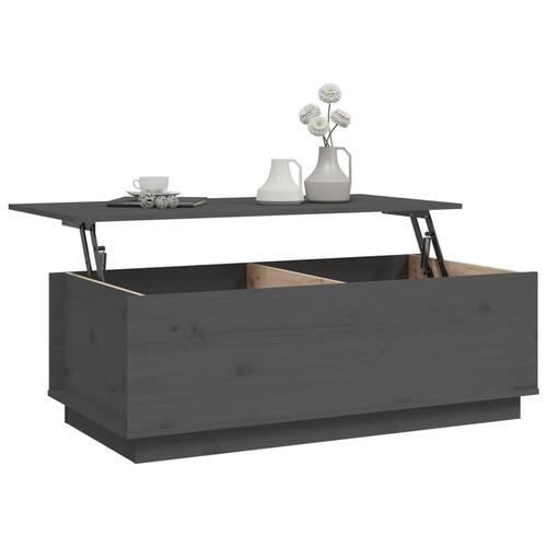 Sofabord 100x50x35 cm massivt fyrretræ grå