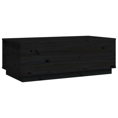 Sofabord 100x50x35 cm massivt fyrretræ sort