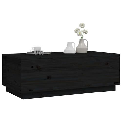Sofabord 100x50x35 cm massivt fyrretræ sort