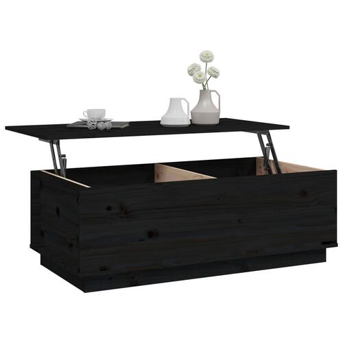 Sofabord 100x50x35 cm massivt fyrretræ sort