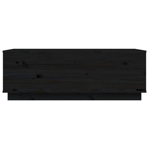 Sofabord 100x50x35 cm massivt fyrretræ sort