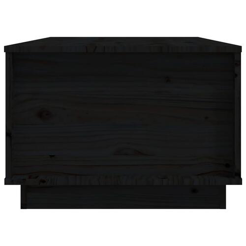 Sofabord 100x50x35 cm massivt fyrretræ sort