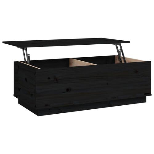 Sofabord 100x50x35 cm massivt fyrretræ sort
