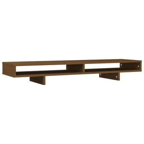 Skærmholder 100x27x14 cm massivt fyrretræ gyldenbrun