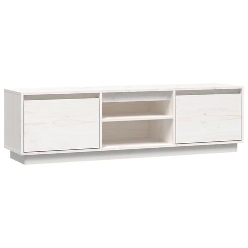 Tv-bord 140x35x40 cm massivt fyrretræ hvid