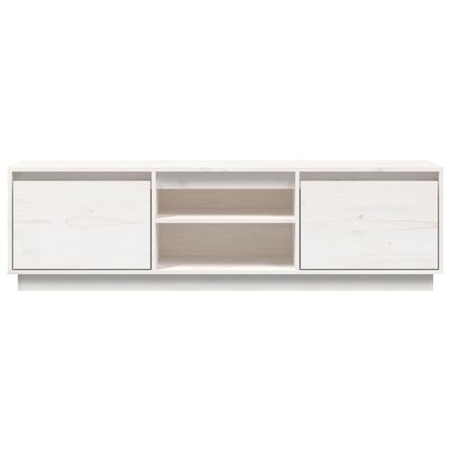 Tv-bord 140x35x40 cm massivt fyrretræ hvid