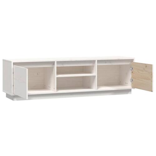 Tv-bord 140x35x40 cm massivt fyrretræ hvid