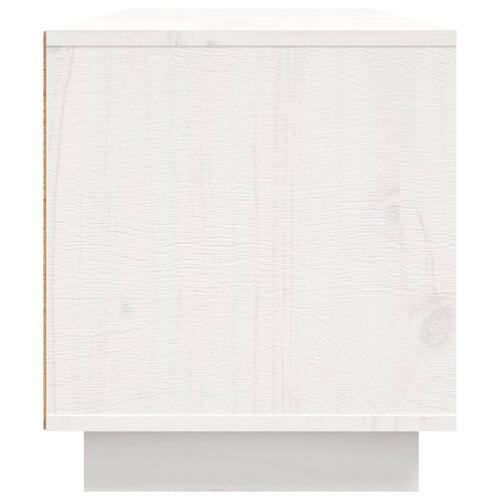 Tv-bord 140x35x40 cm massivt fyrretræ hvid
