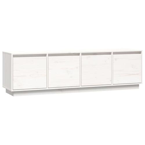 Tv-bord 156x37x45 cm massivt fyrretræ hvid