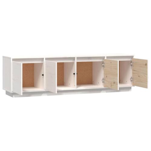 Tv-bord 156x37x45 cm massivt fyrretræ hvid