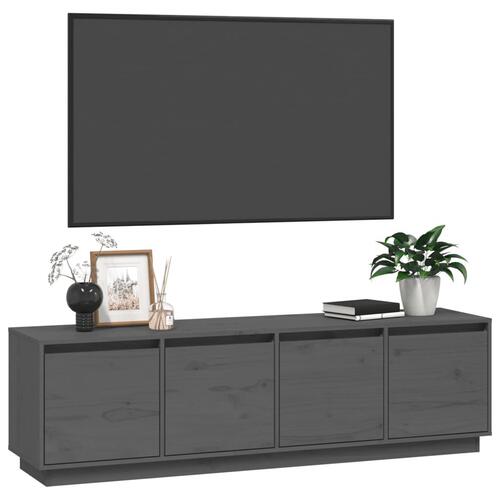 Tv-bord 156x37x45 cm massivt fyrretræ grå