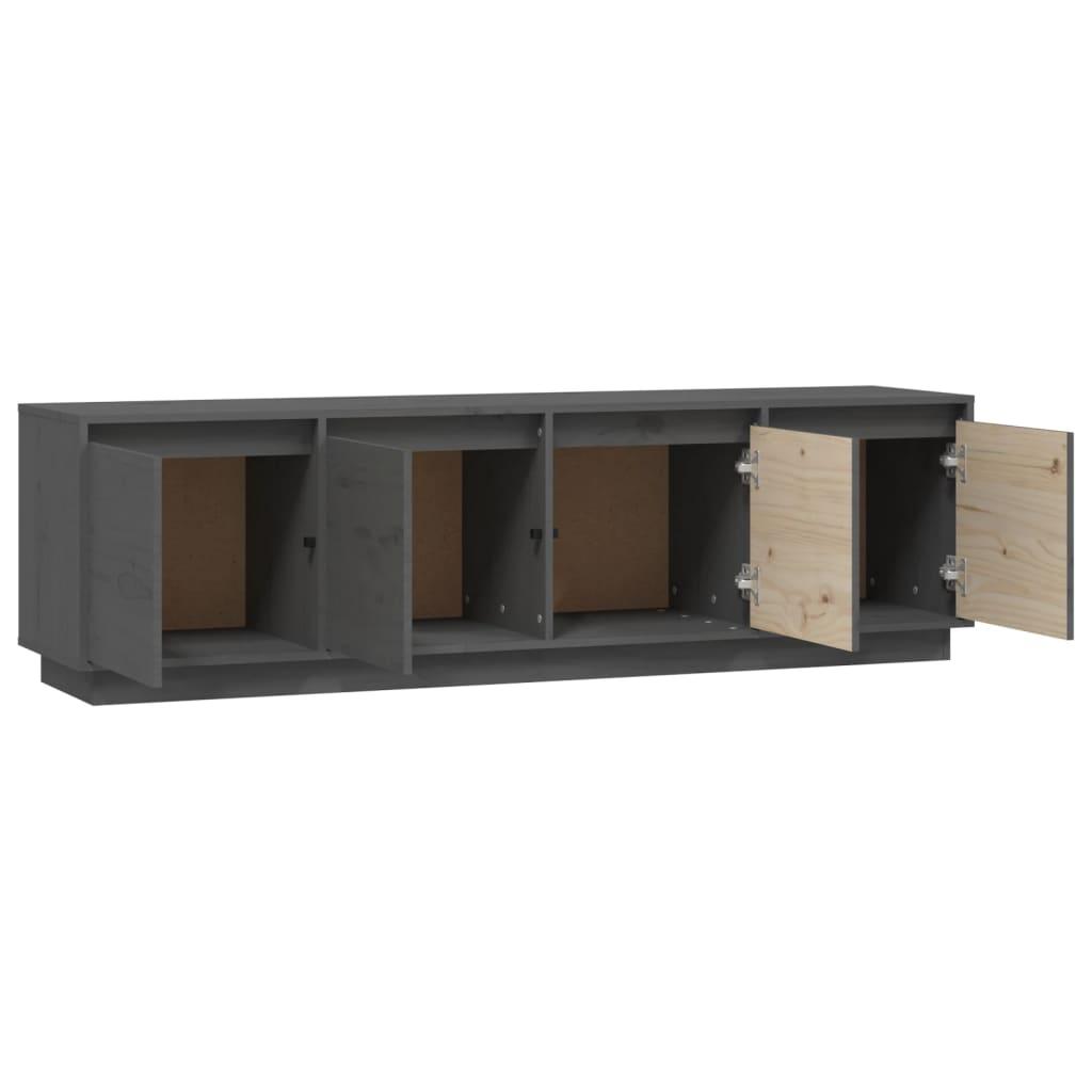 Tv-bord 156x37x45 cm massivt fyrretræ grå