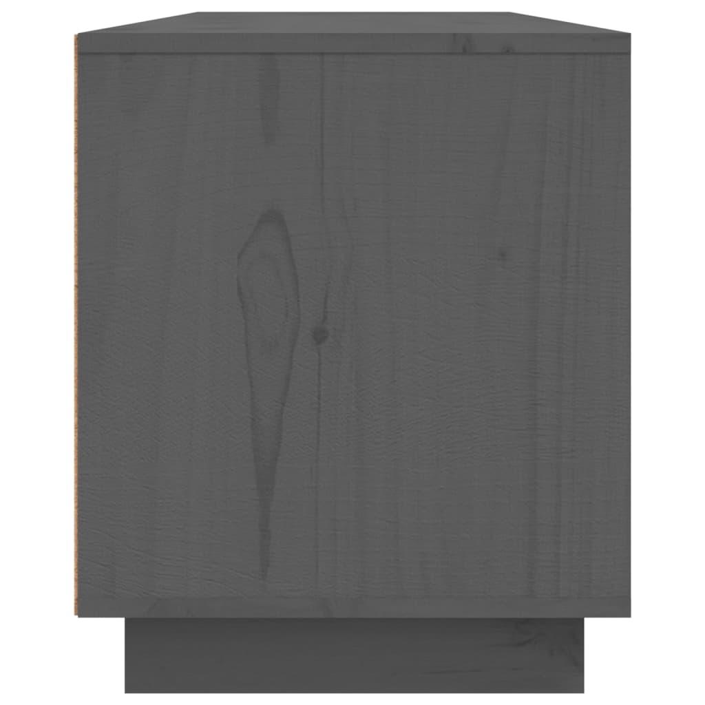Tv-bord 156x37x45 cm massivt fyrretræ grå