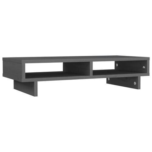 Skærmholder 60x27x14 cm massivt fyrretræ grå