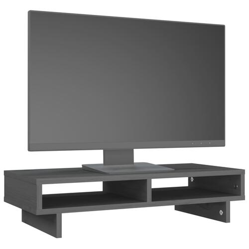 Skærmholder 60x27x14 cm massivt fyrretræ grå