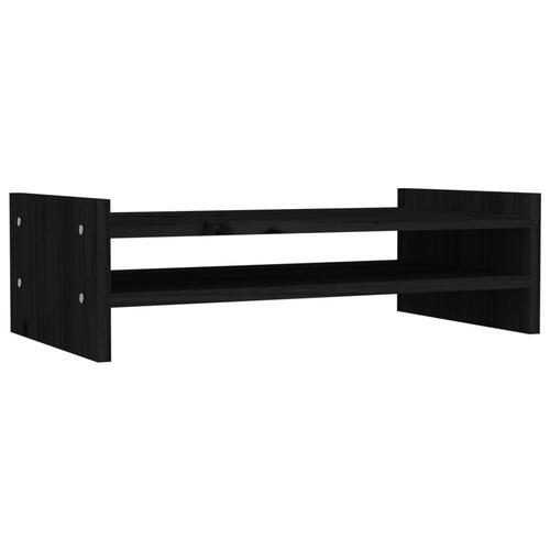 Skærmholder 50x27x15 cm massivt fyrretræ sort