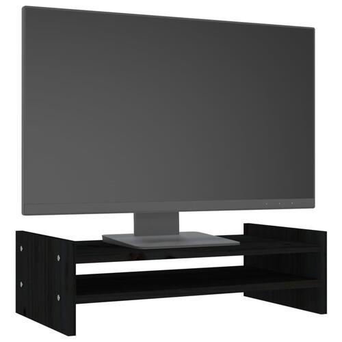 Skærmholder 50x27x15 cm massivt fyrretræ sort
