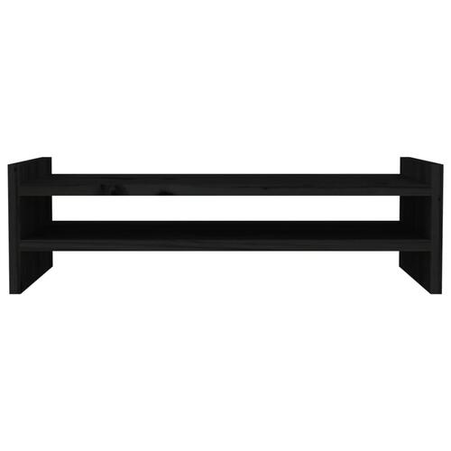 Skærmholder 50x27x15 cm massivt fyrretræ sort