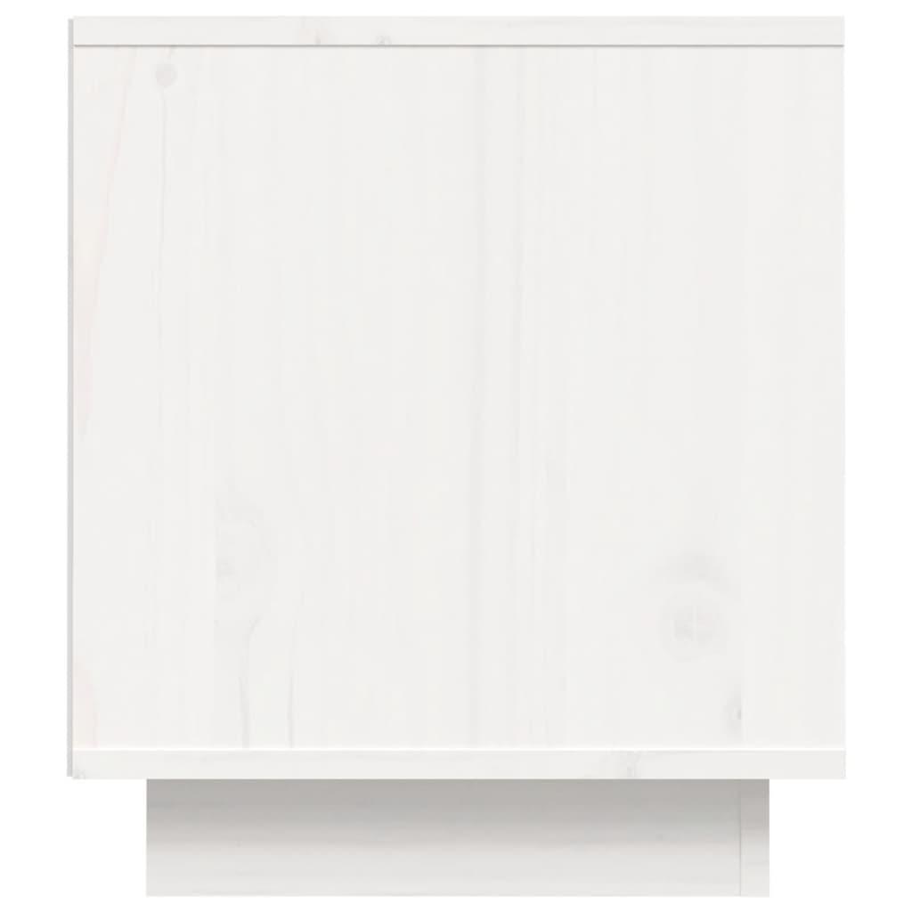 Tv-bord 80x35x40,5 cm massivt fyrretræ hvid