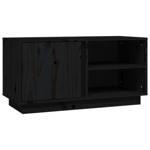 Tv-bord 80x35x40,5 cm massivt fyrretræ sort