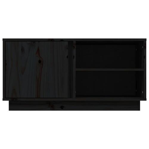 Tv-bord 80x35x40,5 cm massivt fyrretræ sort