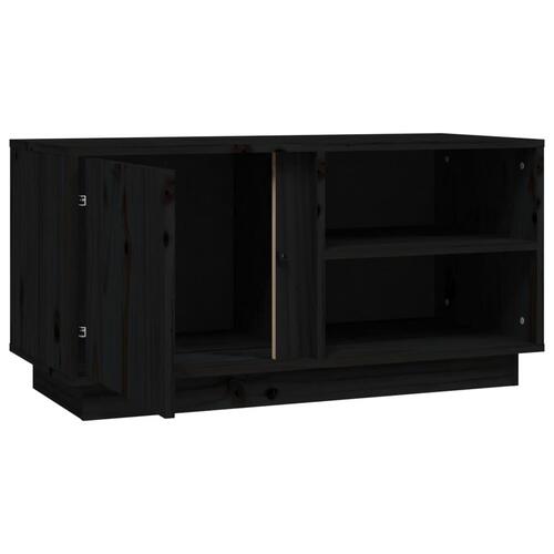 Tv-bord 80x35x40,5 cm massivt fyrretræ sort