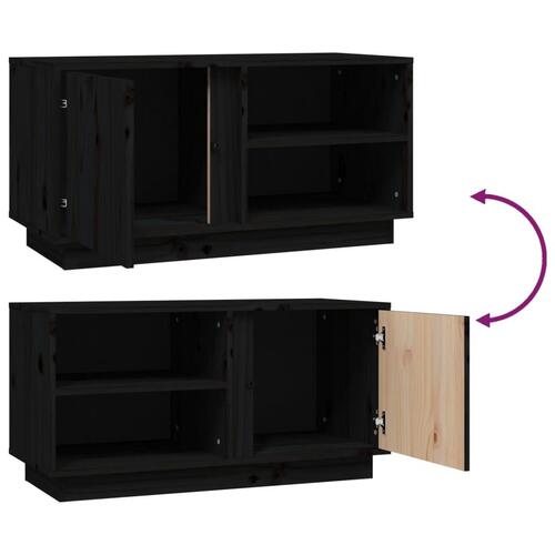 Tv-bord 80x35x40,5 cm massivt fyrretræ sort
