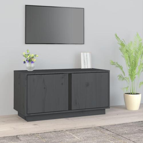Tv-bord 80x35x40,5 cm massivt fyrretræ grå