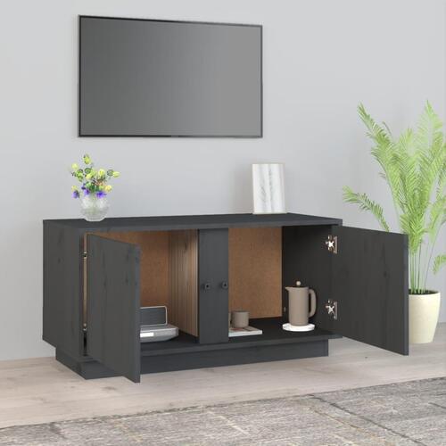 Tv-bord 80x35x40,5 cm massivt fyrretræ grå