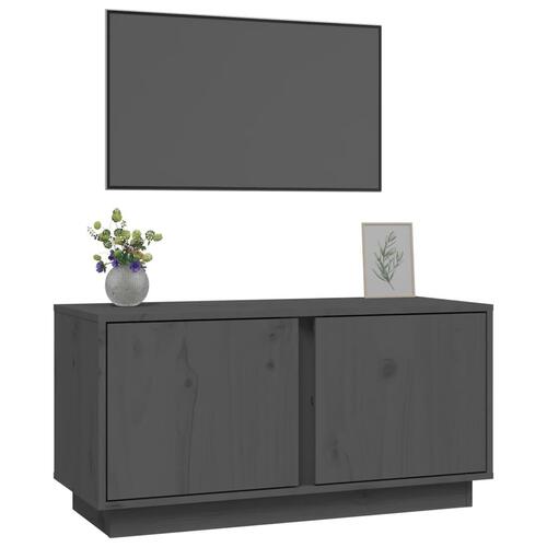 Tv-bord 80x35x40,5 cm massivt fyrretræ grå