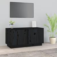 Tv-bord 80x35x40,5 cm massivt fyrretræ sort