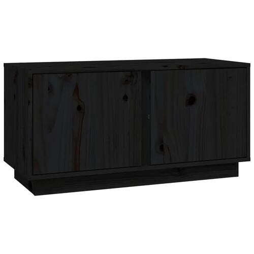 Tv-bord 80x35x40,5 cm massivt fyrretræ sort