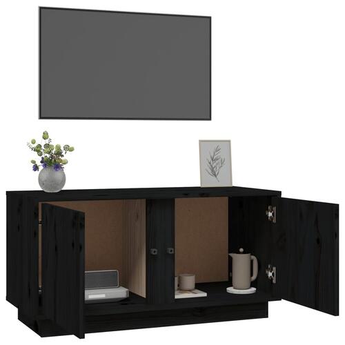 Tv-bord 80x35x40,5 cm massivt fyrretræ sort