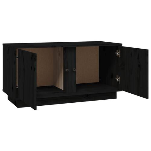 Tv-bord 80x35x40,5 cm massivt fyrretræ sort