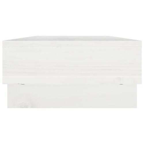 Skærmholder 60x27x14 cm massivt fyrretræ hvid