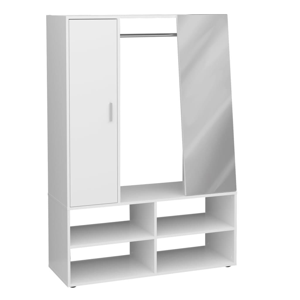 FMD klædeskab med 4 rum og spejl 105x39,7x151,3 cm hvid