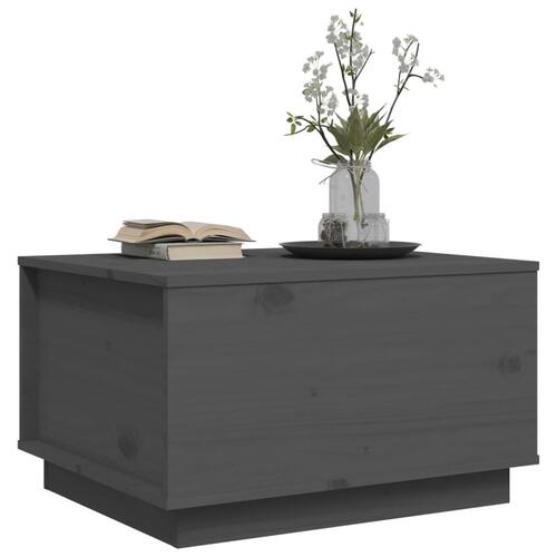 Sofabord 60x50x35 cm massivt fyrretræ grå