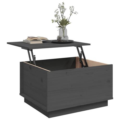 Sofabord 60x50x35 cm massivt fyrretræ grå