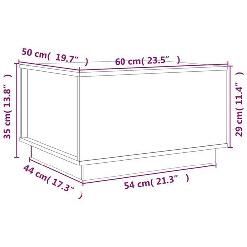 Sofabord 60x50x35 cm massivt fyrretræ grå