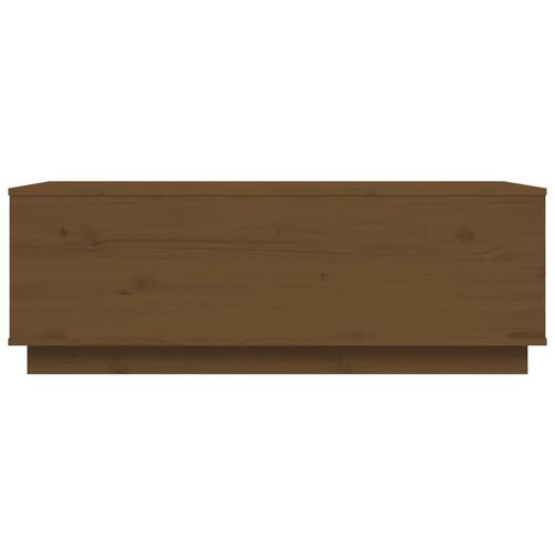 Sofabord 100x50x35 cm massivt fyrretræ gyldenbrun