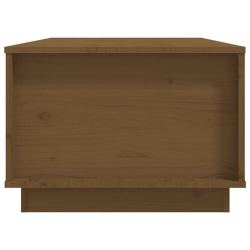Sofabord 100x50x35 cm massivt fyrretræ gyldenbrun