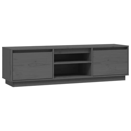 Tv-bord 140x35x40 cm massivt fyrretræ grå
