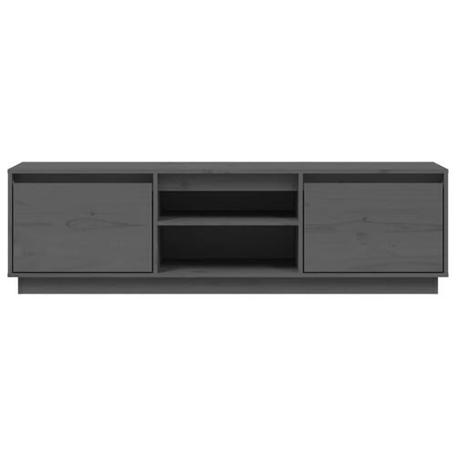 Tv-bord 140x35x40 cm massivt fyrretræ grå