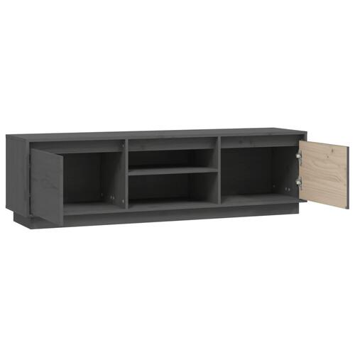 Tv-bord 140x35x40 cm massivt fyrretræ grå