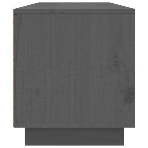 Tv-bord 140x35x40 cm massivt fyrretræ grå