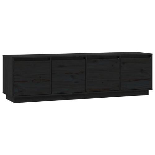 Tv-bord 156x37x45 cm massivt fyrretræ sort