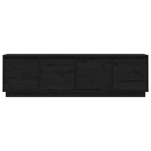 Tv-bord 156x37x45 cm massivt fyrretræ sort
