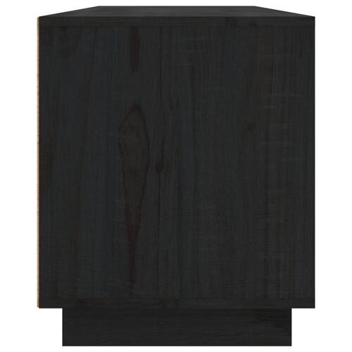 Tv-bord 156x37x45 cm massivt fyrretræ sort